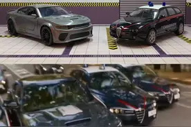 《速度与激情10》里的道奇战马SRT地狱猫和阿尔法·罗密欧159 Sportwagon意大利宪兵队警车合金模型，比例1：24#合金车模 #影视车模 #汽车模型 #速度与激情  #速度与激情10视频封面