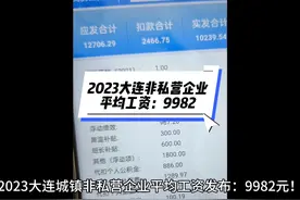 2023大连城镇非私营企业平均工资发布：9982元！视频封面