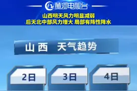 山西明天风力明显减弱！后天北中部风力增大，局部有阵性降水#黄河电视台 #山西dou知道 #主播说天气视频封面