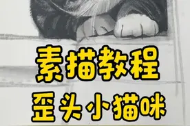 超级萌歪头猫咪绘画教程来喽！ #素描 #抖音插画大赛 #抖音美好微光集 #跟着抖音学画画 #零基础学画画