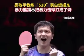#吴敬平教练“520”当天表白樊振东：#暴力熊猫把暴力击球打成了诗。视频封面