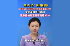 “旺仔小乔”微博被禁言，抖音被禁止关注，掉粉超430万。其蒙面演唱会已延期，道歉信被指查重率高达97%。