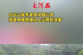 洛阳白云山发布紧急闭园公告 嵩县神鹰救援队上山帮助游客#河南dou知道 #洛阳同城