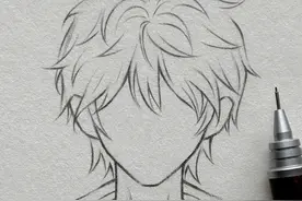 男生脸型/发型的画法教程 #跟着抖音学画画 #画画其实很简单 #想画就画 #手绘 #画画