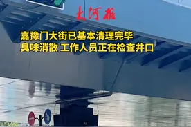 洛阳嘉豫门大街已基本清理完毕 臭味消散，工作人员正在检查井口#河南dou知道 #洛阳同城