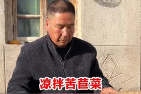 凉拌苦苣配清汤臊子面 老爸用铲回来的苦苣做凉拌菜，又做了臊子面#野菜 #新农人计划2025 #农村美食