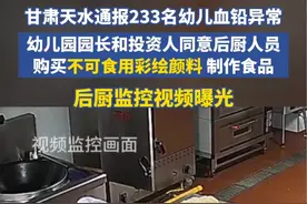 监控视频曝光！甘肃天水幼儿园后厨违规添加彩绘颜料，8人被刑拘