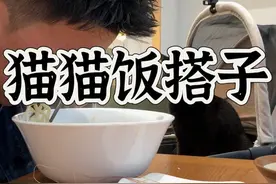 原来真的有小猫愿意陪你吃饭…忘带牵引绳了，也没跑…评论区看看你家猫咪饭搭子#黑猫 #干饭最积极的小猫 #遛猫 #萌宠好物 #萌宠出道计划视频封面