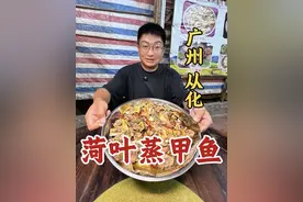 广州从化荷叶蒸甲鱼，甲鱼98元一斤，砍成大块铺上荷叶再清蒸视频封面