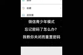 微信青少年模式忘记密码了怎么办？教你一招解决方法。#手机技巧 #实用小技巧 #手机小知识 #教你一招 #手机小技巧