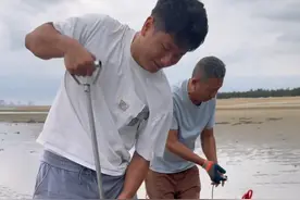 听说中秋节海边退大潮，学长带大家去新地方赶海，没想到这里的斑马皮皮虾泛滥了，全都是虾洞，一条接一条根本抽不过来，毛螺血蛤都有，还没抽过瘾就下起了大暴雨，把皮皮虾拿回家椒盐，一口一个大家赞不绝口~超好吃#广东 #湛江 #赶海 #dou来广东百千万 #家庭日常视频封面