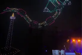 无人机表演五星八卦阵、万剑归宗、麒麟踏步、后裔射日等各种震撼景象，现场老外给彻底惊呆了！#无人机表演 #老外惊呆视频封面