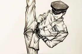 这不得一脚踢穿地球啊😍 #手绘 #中国军人风采 #军舞#绘画过程