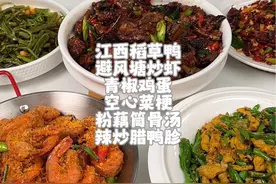 江西小镇上一家六口的午餐🔥今天这一桌真的绝了，地地道道的江西风味，农家小炒菜，婆婆自己种的土辣椒，空心菜吃着太香了#江西菜真的被低估了 #家常菜 #江西小炒 #晒出我的家乡菜 #妈呀太香了视频封面