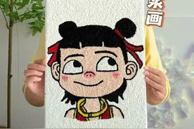 闺蜜竟然用打湿的纸画了一幅哪吒！？好神奇！ #纸浆画 #我的手工日常 #旧房改造 #变废为宝 #手工