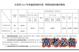 2025年江苏高考录取分数线出炉 #高考 #升学 #家长收藏