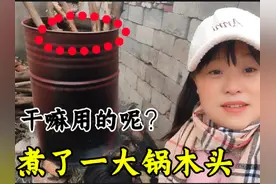 刘平煮了一大锅木头，用时好几个小时，看看留干嘛用的呢？