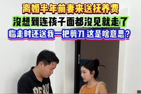 前妻来送抚养费，临走时却给我一把剪刀，她这是什么意思呢？#内容过于真实 #这操作都看傻了 #意想不到的结局 #万万没想到视频封面