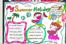 My Summer Holiday我的暑假生活英文手抄报，暑假英语小报视频封面
