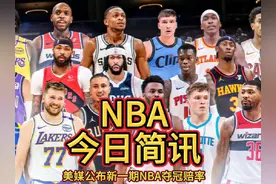NBA新一期夺冠赔率排名，凯尔特人第一，雷霆第二，骑士第三视频封面