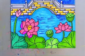 简单又有意境的中秋节创意画，和孩子一起画一幅吧。#跟着抖音学画画 #原来画画这么好玩 #儿童画用想象力看儿童画视频封面