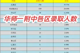 2024华师一附中武汉各区录取人数，看看你们区有多少个伢视频封面