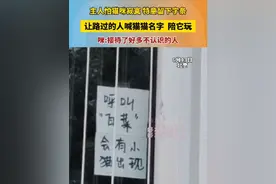 6月13日，北京。主人怕猫咪独自在家寂寞，留下字条。让路过的人喊猫猫名字，陪它玩。好有爱。#有爱的一幕 #猫咪 #主人 #陪玩 #宠物视频封面