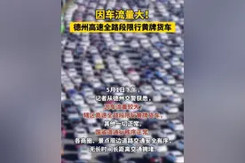 因车流量大，德州高速全路段限行黄牌货车。#德州 #高速 #五一假期 #出行 #堵车视频封面
