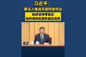 习近平：要深入推进风腐同查同治。始终坚持零容忍；始终保持反腐败高压态势。