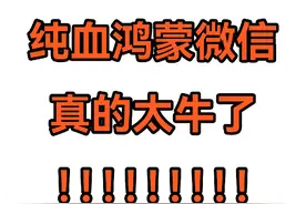 纯血鸿蒙的微信真的太牛逼了 纯血鸿蒙的推送机制无人能敌
