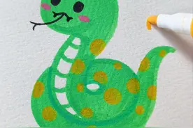 可爱的小青蛇， 简单好看一学就会！#蛇简笔画 #画蛇 #让孩子爱上画画视频封面