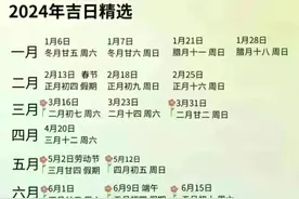 2024年所有的吉日都整理出来了，收藏起来，一年都不用查日历了！图片