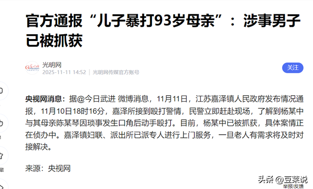 江苏暴打母亲男社死！央媒紧急介入，对话内容曝光，坐牢只是开始