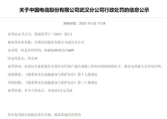 突发,未经验收擅自接入,某省三大运营商收通管局行政罚单
