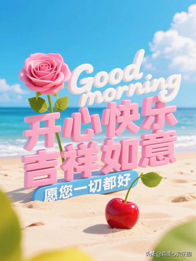 9张漂亮的早安祝福美图，愿你生活甜蜜幸福吉祥，开心快乐每一天