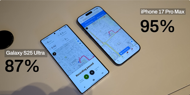 iPhone 17 Pro Max 对比 Galaxy S25 Ultra – 一天使用相机和电池测试！