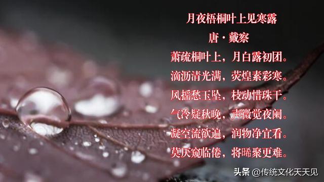 国庆长假最后一天中雨，闲坐家中品唐诗过寒露