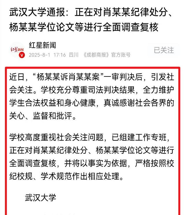 图书馆事件武大发声获力挺！杨某媛一方再次反击，列举六大疑问