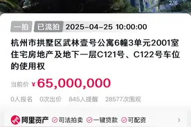 临时撤拍，惨遭流拍，这套武林壹号法拍房充满戏剧性图片