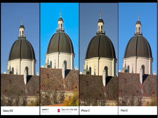 小米 17 对比 Galaxy S25、Pixel 10、iPhone 17 – 根本没法比！