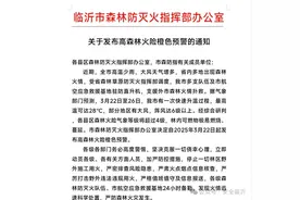 临沂市森林防灭火指挥部办公室发布高森林火险橙色预警图片