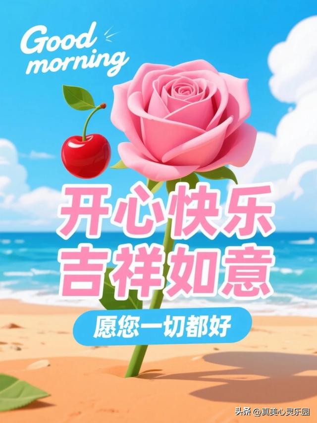 9张漂亮的早安祝福美图，愿你生活甜蜜幸福吉祥，开心快乐每一天