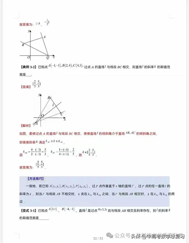 【高中数学】直线的方程（九大题型）51页含解析直接打印，请收藏