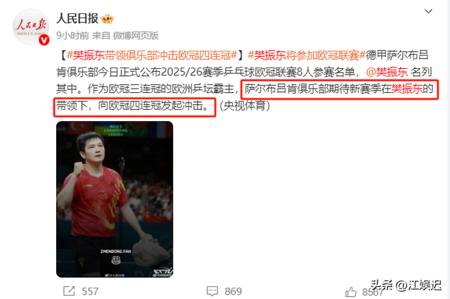背叛国家？与刘国梁不和？人民日报的力挺，暴露了樊振东真实处境