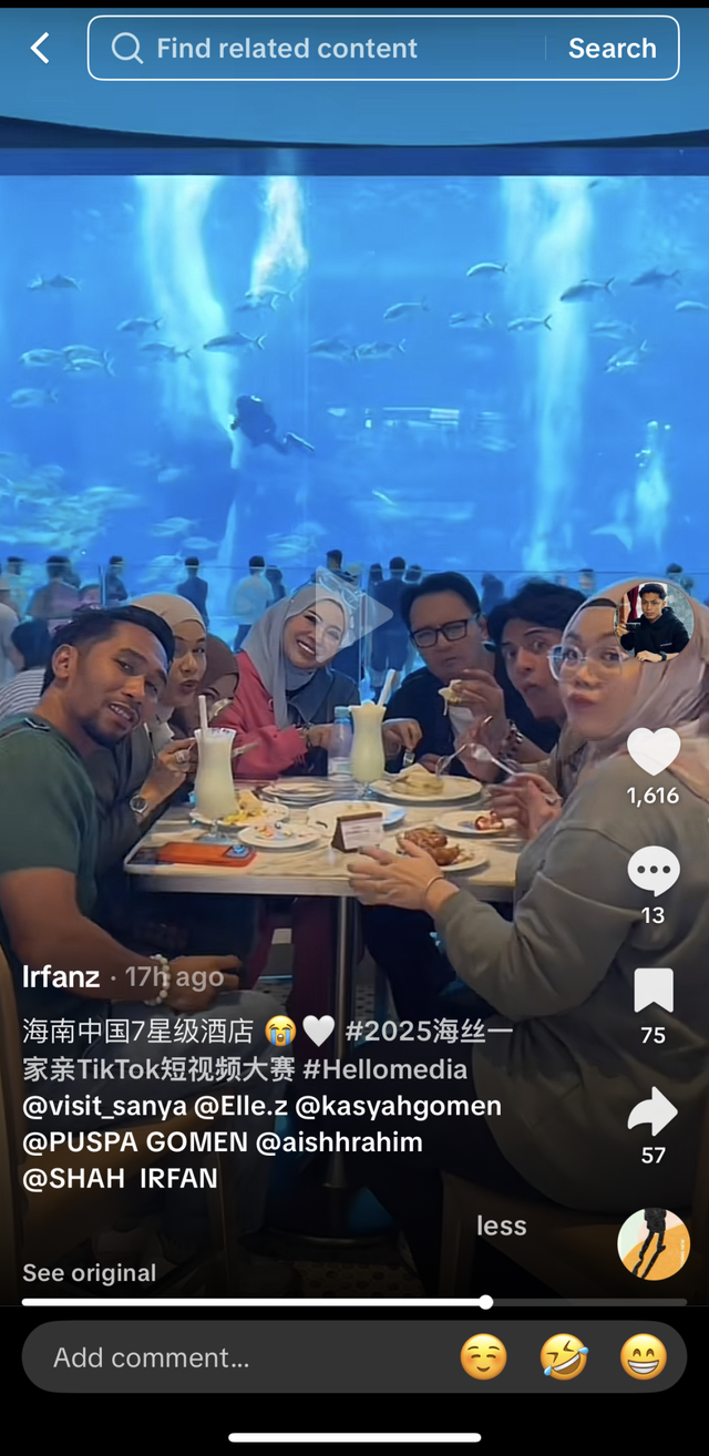 东盟网红漫游海南自贸港采风行走进三亚：邂逅水底套房的梦幻 畅享科技魅力
