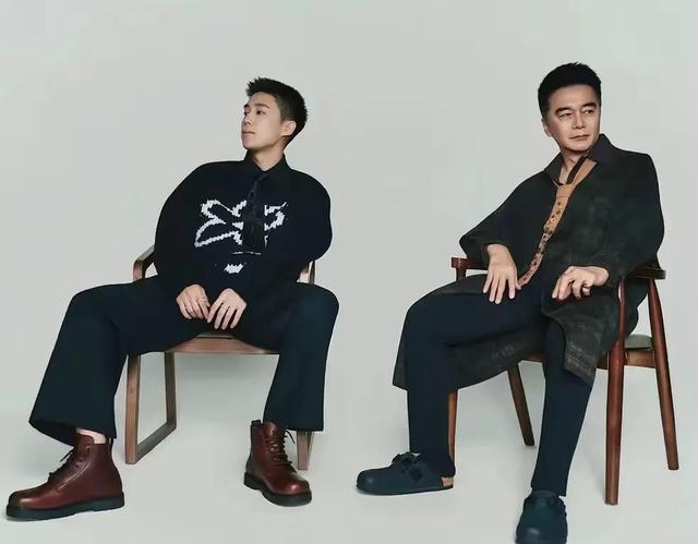 许亚军和儿子同框拍摄时尚大片,这是他和前妻何晴的孩子,叫许何