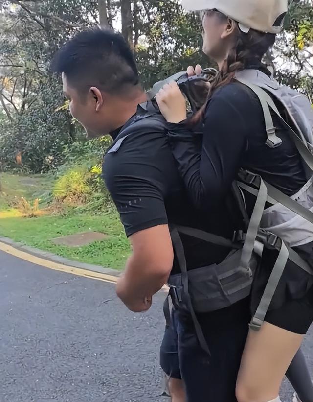 广东女子登山脚崴	，被陌生小伙背40分钟下山，恶心的一幕出现了