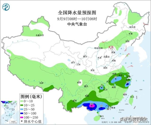 新一轮强降水来袭，冷空气局地降温12℃，明日9月8~10号降雨如下