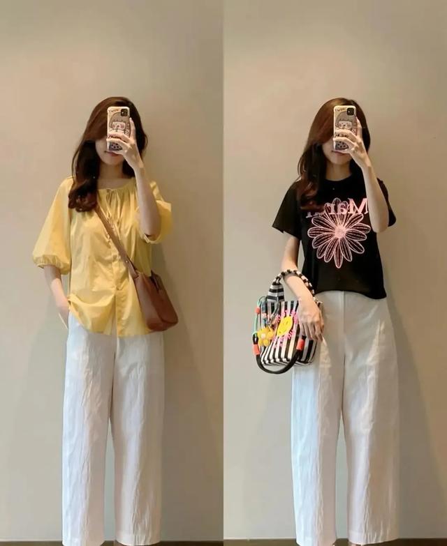 白裤子配什么衣服才能清爽又高级，红色是不错的选择