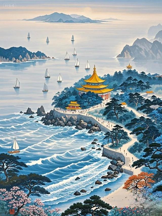 跟着插画去旅行—普陀山仙境